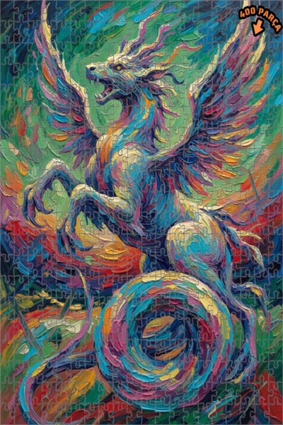 Teona Ahşap لغز خشبي بإطار مزدوج الطبقات بمظهر لوحة زيتية للفنان مونستر داينو...