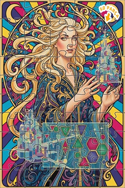 Teona Ahşap لغز خشبي مؤطر بطبقتين بمظهر لوحة زيتية لمرأة مهندسة معمارية في ال...