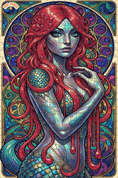 Teona Ahşap لغز خشبي بإطار مزدوج الطبقات مطرز بالزجاج على طراز آرت نوفو مع شك...