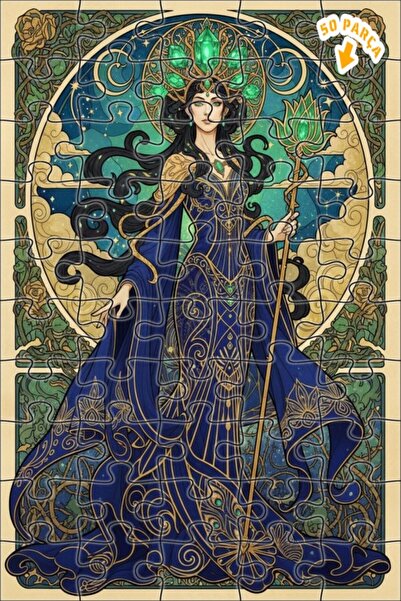 Teona Ahşap لغز خشبي بإطار مزدوج الطبقات من نايت كينغدوم آرت نوفو 50 قطعة 15x25