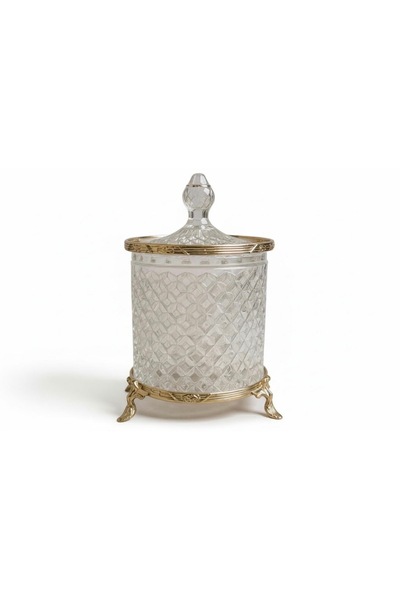 hediye Esterhomedecor Large Size Glass Jar Silver