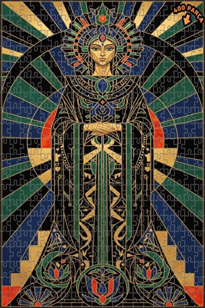 Teona Ahşap لوحة زيتية بتصميم آرت ديكو لصورة الملكة، لغز خشبي بإطار مزدوج الط...