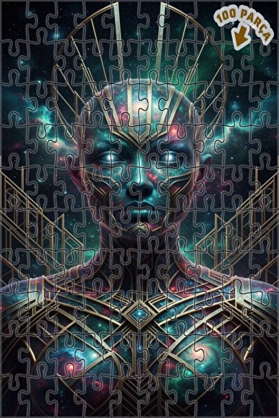 Teona Ahşap لوحة فنية بتصميم إنساني فلكي كوني، لوحة زيتية بإطار خشبي مزدوج ال...