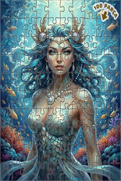 Teona Ahşap لوحة زيتية بتصميم ملكة البحر 100 قطعة 25×25