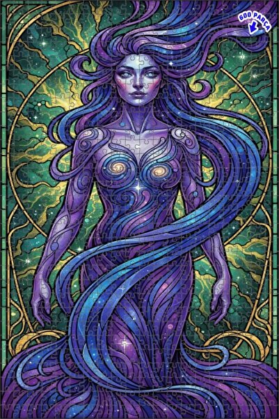 Teona Ahşap لغز خشبي بإطار مزدوج الطبقات بتصميم فني تجريدي للمرأة من جالاكتيك...