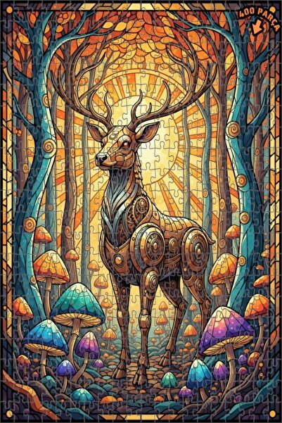 Teona Ahşap لغز خشبي مؤطر ذو طابقين بتصميم فني لغزال الغابة الغامضة 400 قطعة ...