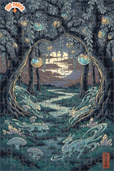 Teona Ahşap لغز خشبي مؤطر بطبقتين من روحي الغابة الغامضة 150 قطعة 20×30