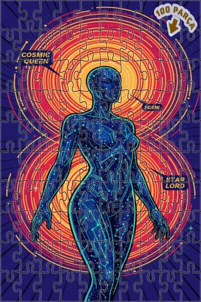 Teona Ahşap لغز خشبي بإطار مزدوج الطبقات مطبوع عليه فن رقمي من نوع كوزميك كرا...