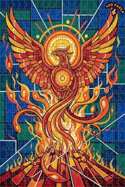 Teona Ahşap لغز خشبي مُشكل بالليزر على شكل طائر الفينيق الخيالي بمظهر الزيت، ...