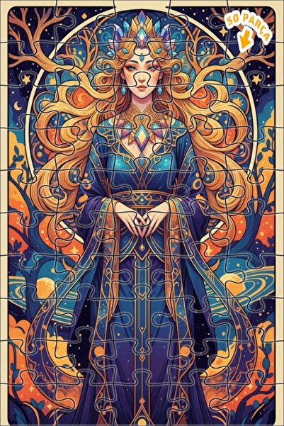 Teona Ahşap لغز خشبي مؤطر بطبقتين بمظهر لوحة زيتية لملكة الكون السحري 50 قطعة...