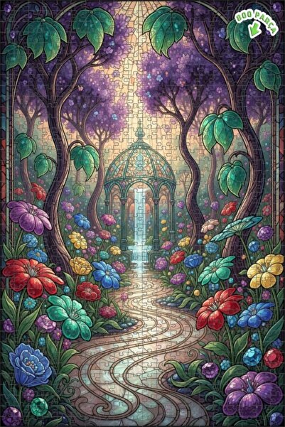 Teona Ahşap لغز خشبي مؤطر بطبقتين من موزاييك آرت جاردن 800 قطعة 70x50