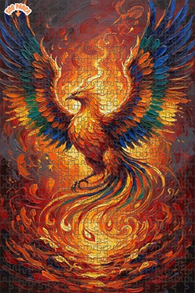 Teona Ahşap لغز خشبي بمظهر لوحة زيتية لملكة اللهب طائر الفينيق 500 قطعة 50×30