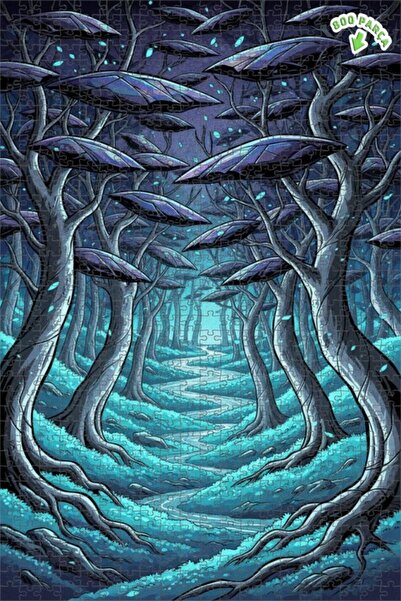 Teona Ahşap لغز خشبي مؤطر بطبقتين من مسار الغابة الغامضة 800 قطعة 70x50