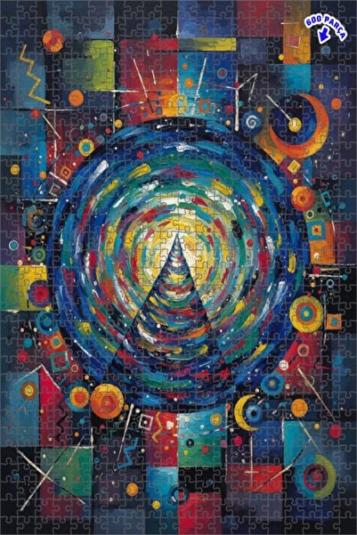 Teona Ahşap لغز خشبي مزدوج الطبقات بإطار فني حلزوني حركي 600 قطعة 50×35