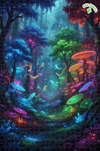 Teona Ahşap لغز خشبي مؤطر بطبقتين بمظهر لوحة زيتية لجنات ساحرة، 800 قطعة، 70×50