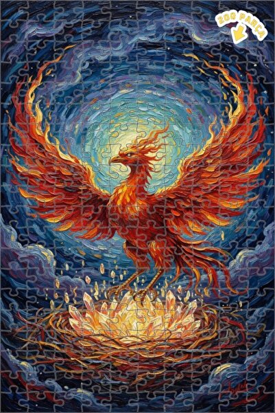 Teona Ahşap لغز خشبي بمظهر لوحة زيتية لطائر العنقاء، لغز خشبي بإطار مزدوج الط...