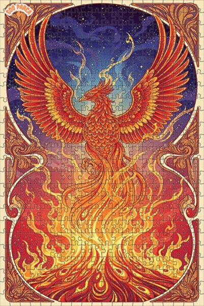 Teona Ahşap لغز خشبي حديث ذو طابقين بإطار، بمظهر لوحة زيتية لمجنح العنقاء الأ...