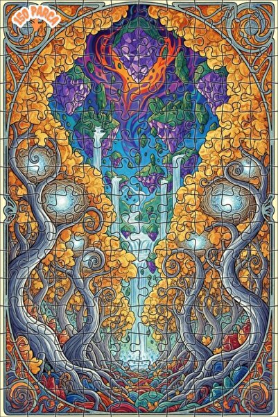 Teona Ahşap لغز خشبي مؤطر بطبقتين من ماسالي كريستال شيللوي آرت 150 قطعة 20x30