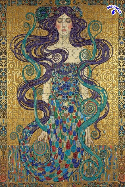 Teona Ahşap لوحة فنية نسائية غير معروفة بمظهر الزيت الذهبي، لغز خشبي بإطار مز...