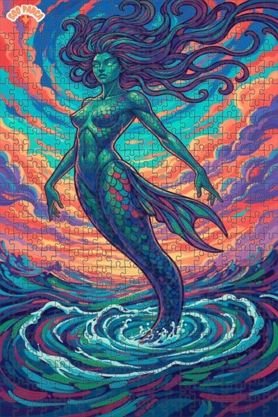 Teona Ahşap لغز خشبي بإطار ذو طابقين بمظهر لوحة زيتية مستوحاة من أسطورة حورية...