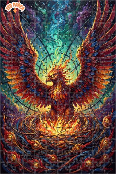 Teona Ahşap لغز فني على شكل طائر الفينيق بتأثير اللوحات الزيتية 150 قطعة 20×30