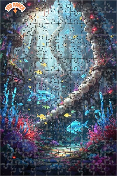 Teona Ahşap لغز خشبي بمظهر لوحة زيتية لمدينة المحيط الغامضة 150 قطعة 20×30