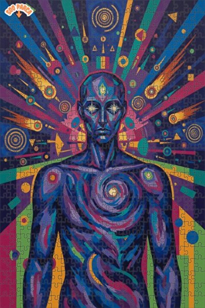 Teona Ahşap لغز خشبي بإطار مزدوج الطبقات بمظهر لوحة زيتية كونية بشرية 500 قطع...