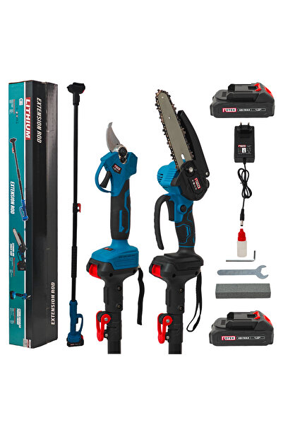 ROTEK Set foarfece de grădină și mini drujbă, ROTEK, braț telescopic 2,13 met...