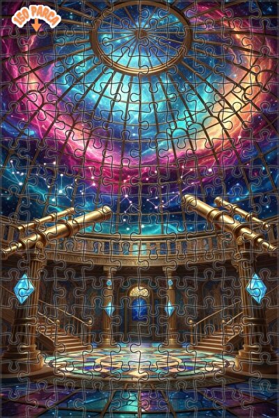 Teona Ahşap لغز خشبي بإطار ذو طابقين بمظهر لوحة زيتية لمنزل مراقبة السماء 150...