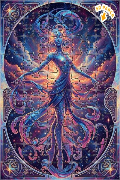 Teona Ahşap لغز خشبي للنساء بمظهر الألوان المائية من كوزميك، لغز خشبي بإطار م...