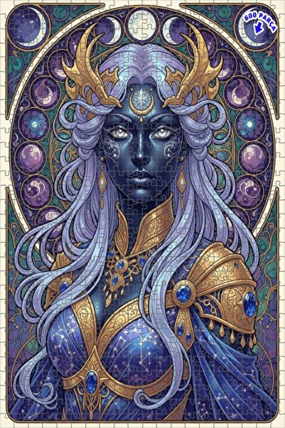 Teona Ahşap لغز خشبي بإطار من طابقين بتصميم آرت نوفو بمظهر لوحة زيتية لملكة ا...