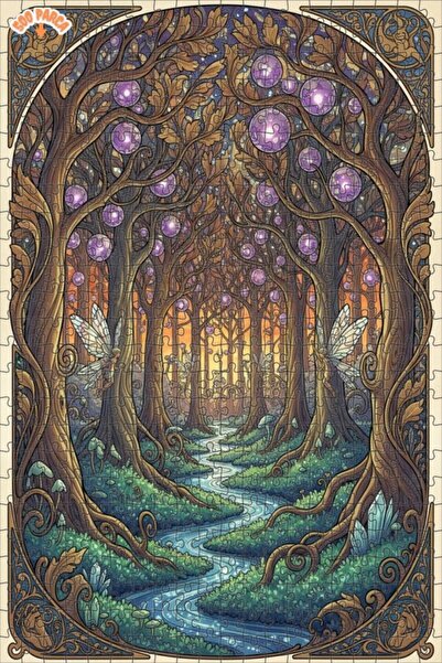 Teona Ahşap لغز خشبي مؤطر بطبقتين من فيري فورست ماجيكال دريم 500 قطعة 50x30