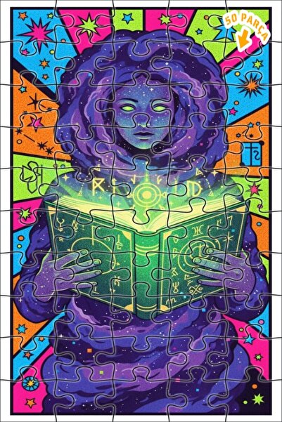 Teona Ahşap لغز خشبي بإطار مزدوج الطبقات للمرأة في الكون الغامض 50 قطعة 15×25