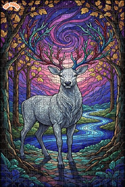 Teona Ahşap Mysterious Forest's Deer Art Puzzle 500 Pieces 50X30
