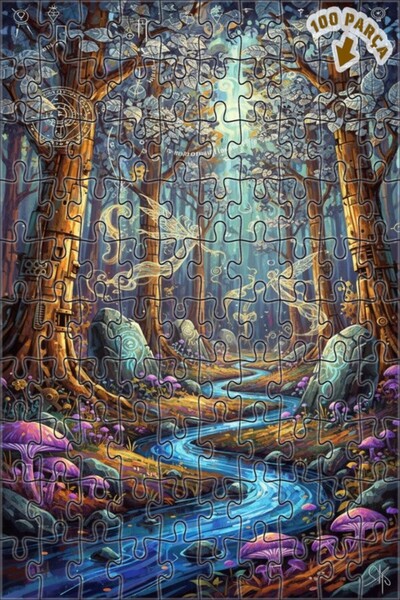 Teona Ahşap لغز خشبي مؤطر بطبقتين بمظهر لوحة زيتية لجنية الغابة الغامضة 100 ق...