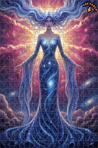 Teona Ahşap Galaxy Mother Watercolor Look Double Layer Framed Wooden Puzzle 4...