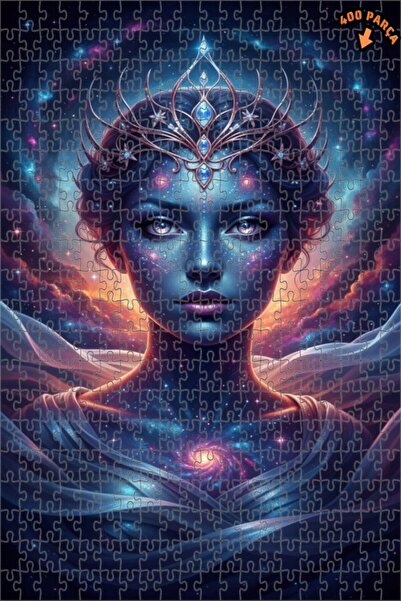 Teona Ahşap Space Queen Galaxy View Double Layer Framed Wooden Puzzle 400 Pie...