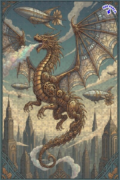 Teona Ahşap لغز خشبي ميكانيكي لاستكشاف مدينة التنين بإطار مزدوج الطبقات 600 ق...