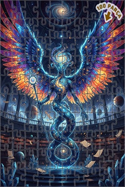 Teona Ahşap لغز خشبي مؤطر من طابقين لمكتبة الملاك الفلكية الكونية 100 قطعة 25×25