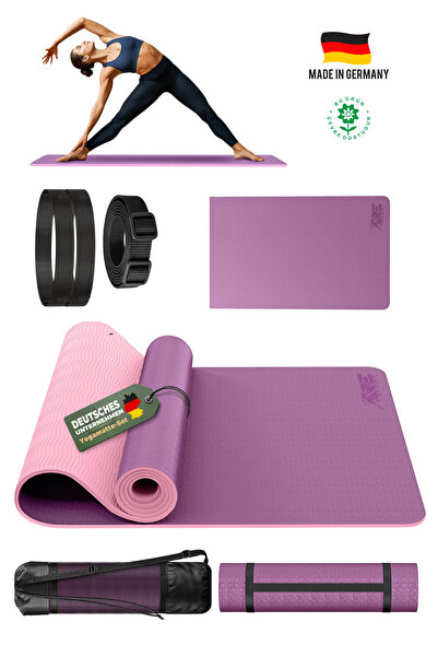 Ultio Spor Özel Pilates Matı 6 MM Taşıma Çantalı Taşıma Askılı %100 Doğal Su ...