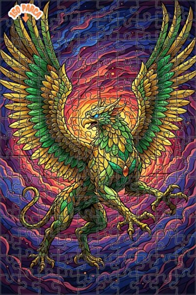 Teona Ahşap Legendary Griffin Painting Art Double Layer Framed Wooden Puzzle ...