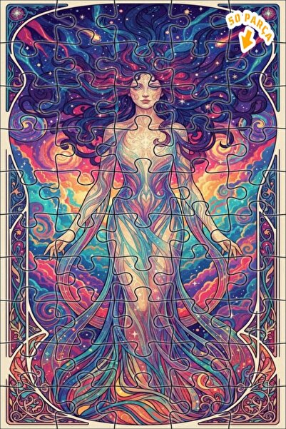 Teona Ahşap لوحة فنية بتأثير الألوان المائية على شكل نغمات السماء، لغز خشبي ب...