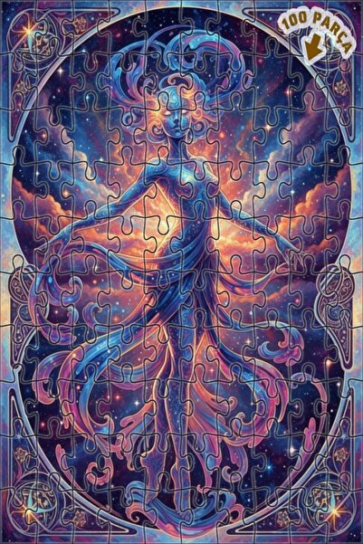 Teona Ahşap لغز خشبي للنساء بتصميم مائي فلكي، لغز خشبي بإطار مزدوج الطبقات، 1...