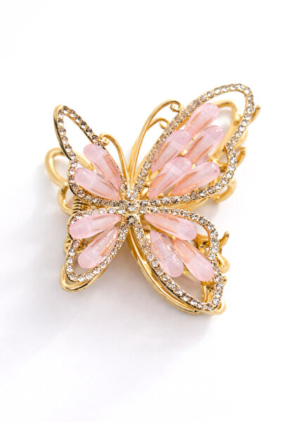 MakeWell Золотиста шпилька з фігуркою метелика з камінцями – елегантний аксес...