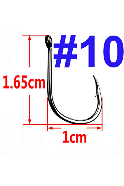facifa خطافات صيد سمك الشبوط من إيسيما، مقاس 10، 100 قطعة، خطافات دائرية منحر...