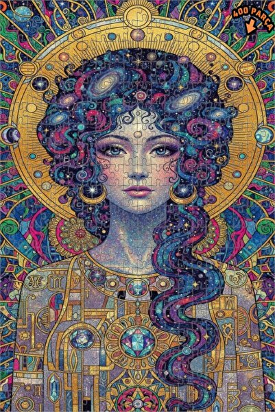 Teona Ahşap لغز خشبي بإطار مزدوج الطبقات من جالاكسي هير وومان كوزميك آرت 400 ...