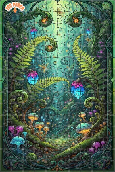 Teona Ahşap لغز خشبي مؤطر بطبقتين بتصميم فني يشبه الزيت الزيتي لفطر الغابة ال...