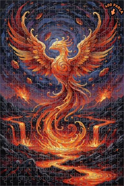 Teona Ahşap لغز خشبي مؤطر بطبقتين بمظهر لوحة زيتية لطائر الفينيق السحري 400 ق...