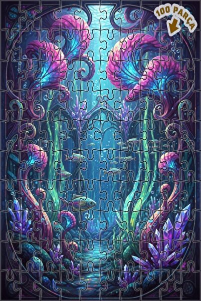 Teona Ahşap لغز خشبي بتصميم مملكة الغواصين السحرية مع مظهر الطباعة الرقمية 10...