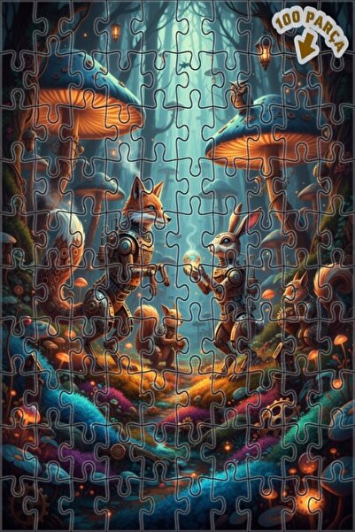 Teona Ahşap لغز خشبي بإطار مزدوج الطبقات بتصميم روبوت ستيمبانك من حكاية الغاب...